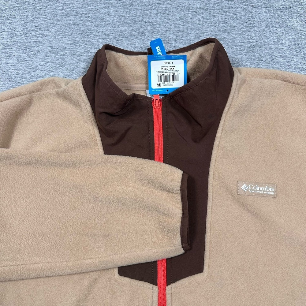 Columbia Sequoia Grove Half Zip Fleece Mens XXL Brown Pullover Outdoor Nature